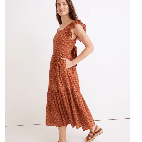 Madewell Dresses & Skirts - Madewell Ruffle Strap Tiered Midi Dress Size Medium